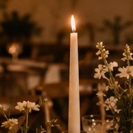 Taper candles, cream