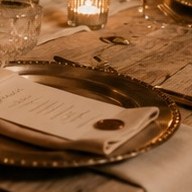 Brass-rim charger plates